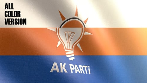 Dynamic Turkish AK Party Flag Waving with Color Transitions