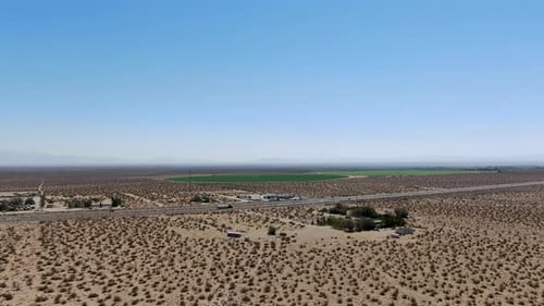 Aerial View of Desert Hills Under Blue Sky in California's Desert, Near Ridgecrest