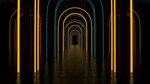 Moving Lines in The Tunnel 4K Loop