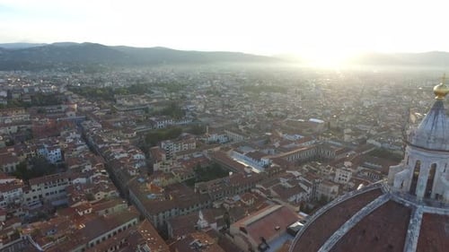 Aerial view of Florence with a cathedral dome