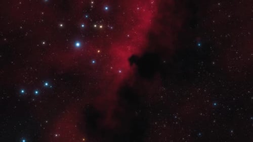 Flying Through a Red Nebula Starfield Animated Background