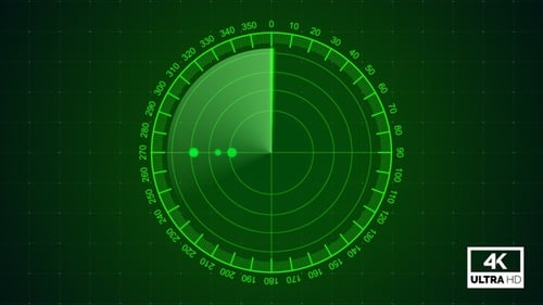 Green Radar Hud Isolated On Black Background V3