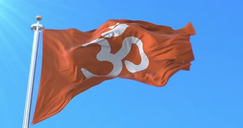 Bandera del hinduismo con el símbolo Om