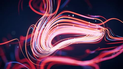 Flowing curves with glowing neon lines