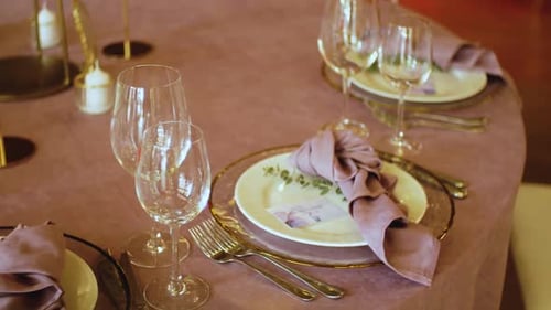 Elegant Table Setting for Wedding Reception