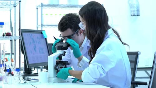 Scientist in modern lab