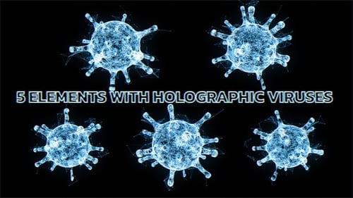 5 holographic HUD elements with viruses