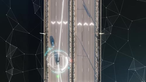Vue Aérienne Autopilote autonome Voitures autonomes