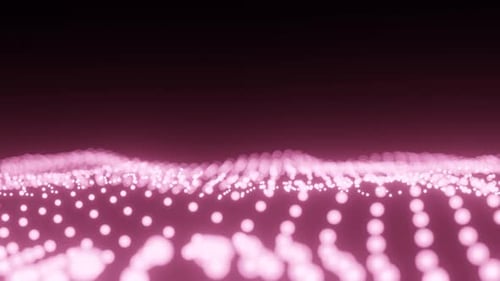 Abstract Glowing Pink Dot Wave Technology Background Loop