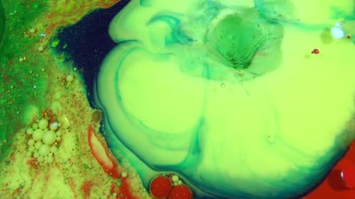 Colorful Abstract Paints Blending and Swirling