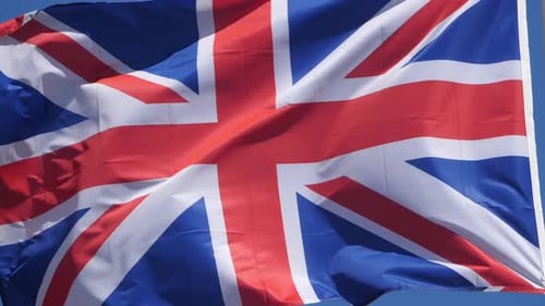 Close Up of British Flag Waving Proudly