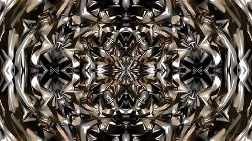 Shimmering Golden Geometric Kaleidoscope Abstract Loop Background