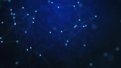 Futuristic Blue Plexus Network Connection Loop Background