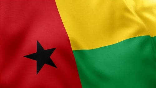 Realistic Waving Flag of Guinea-Bissau Loop
