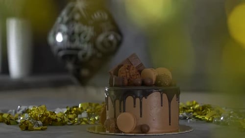 Chocolate Cake Decorated for Birthday Celebration