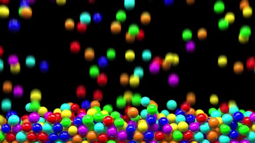 Vibrant Falling Spheres Filling Frame Background Animation