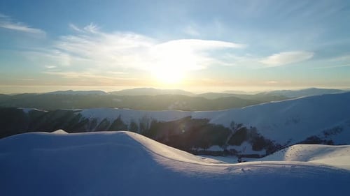 Fantastic view of the winter ski slope