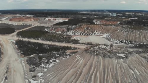 Aerial View of the Mining Quarry, Dunes of Mining Quarries, Aerial View