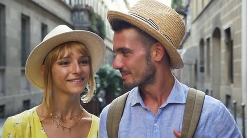 Couple having fun in the city