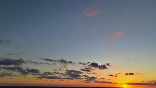 Sunset Sky Abstract Nature Dramatic Blue and Orange Colorful Clouds
