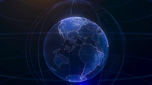 Digital Earth Global Network Connection Animation