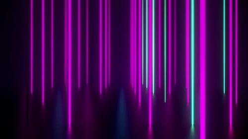 Forest Of Flickering Green And Purple Light Bars Vj Visual