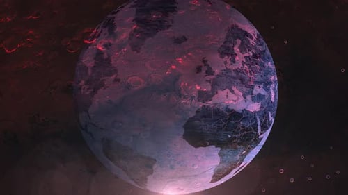 Rotating Futuristic Earth Global Network Animation