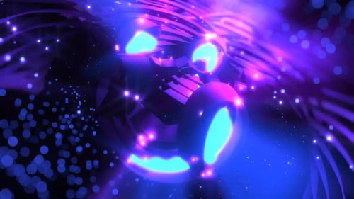 Space Neon Stars Glow Overlay Loop Background