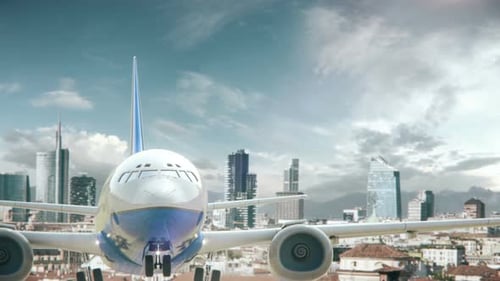 Airplane Take Off Milan Italy