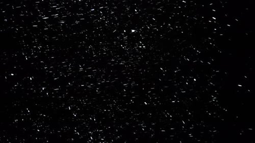 Abstract White Particles Drifting on Black Background