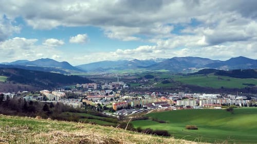 Dramatic Clouds and Summer City Landscape in Mountains Dolny Kubin Slovakia