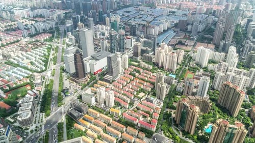 Zeitraffer der Skyline der Stadt in Shanghai, China