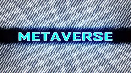 Metaverse Neon Text Reveal with Futuristic Grid Background