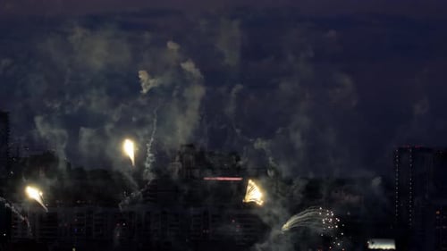 Beautiful Firework at Evening Sky