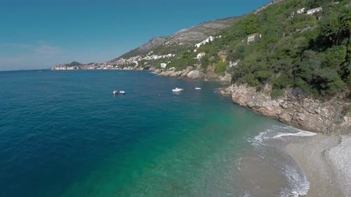 Aerial view of a beach and the coast