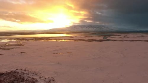 Scenic Winter Landscape at Golden Hour