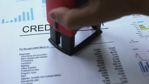 Credit Report with Rejected Stamp on Document