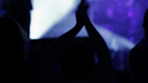 Silhouettes of adults partying at a nightclub