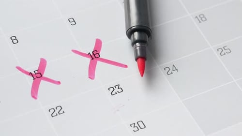 Crossing off Dates on Calendar with Marker