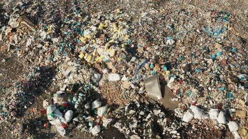 Aerial View of Massive Garbage and Waste Dump