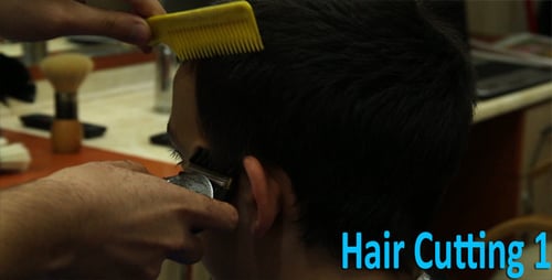 Haircut in Barber Shop with Clippers and Comb