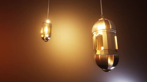 Elegant Golden Ramadan Lanterns Festive Background Loop