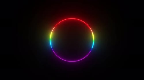 Multicolored neon circle
