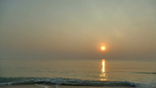 Beautiful sunset on the tropical beach and sea