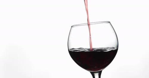 Pouring Red Wine into a Glass Close Up
