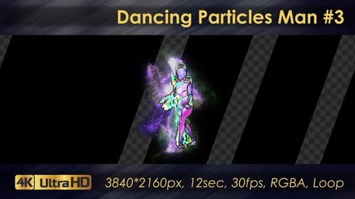 Neon Glowing Dancing Particle Figure Animation