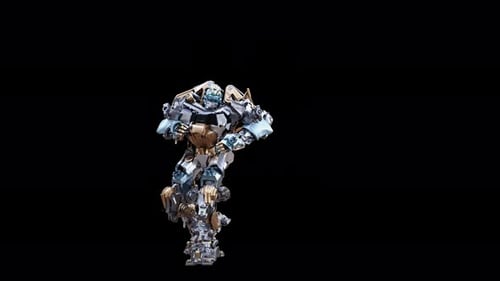 Dancing 3D Robot Character Performing Various Moves