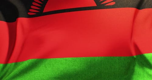 Realistic Malawi Flag Waving Seamless Loop Background