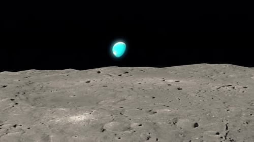 View of Earth from Lunar Surface