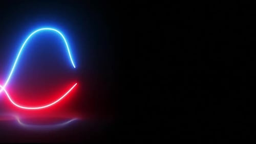 Abstract background with glowing neon waves, ultraviolet light, laser show, Virtual reality